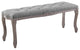 Light Gray Regal Vintage French Upholstered Fabric Bench