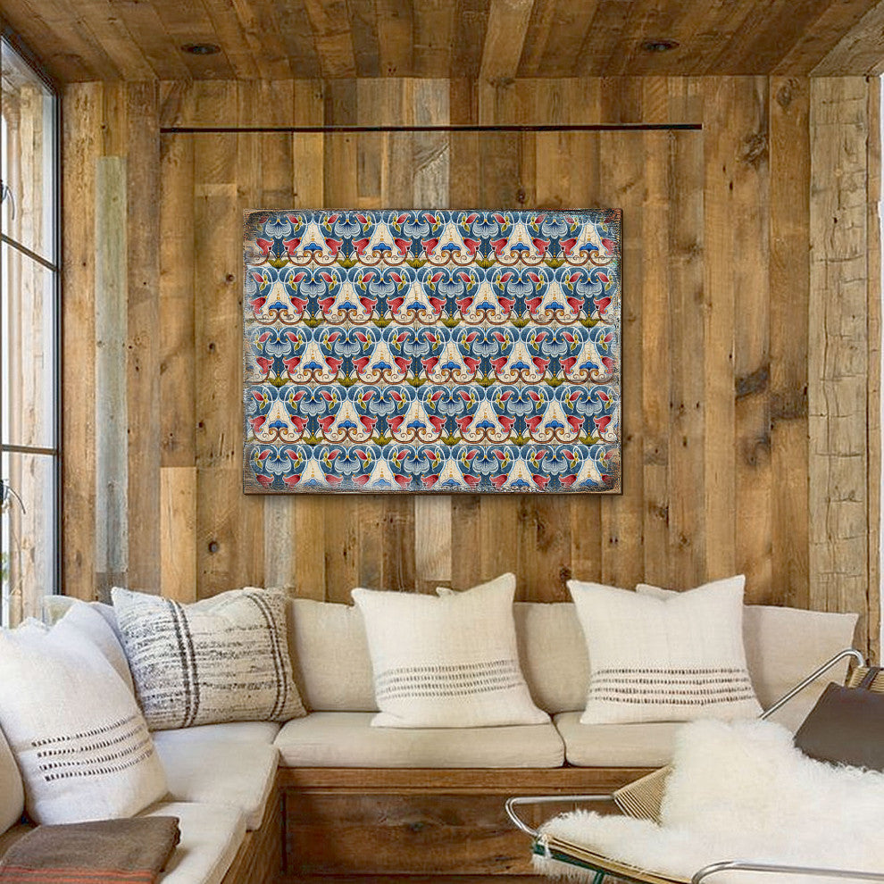 Decorative Pattern Wooden Block, 12"x9"