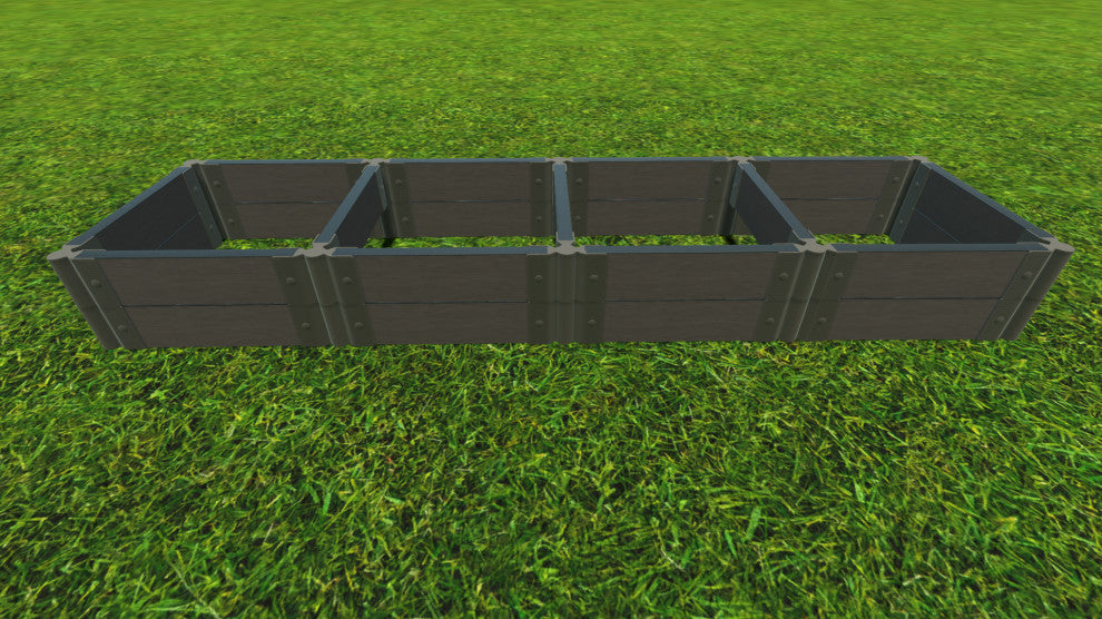 Weathered Wood 2" Tool Free, 2Ft: 2x8x11' Garden Raised Bed
