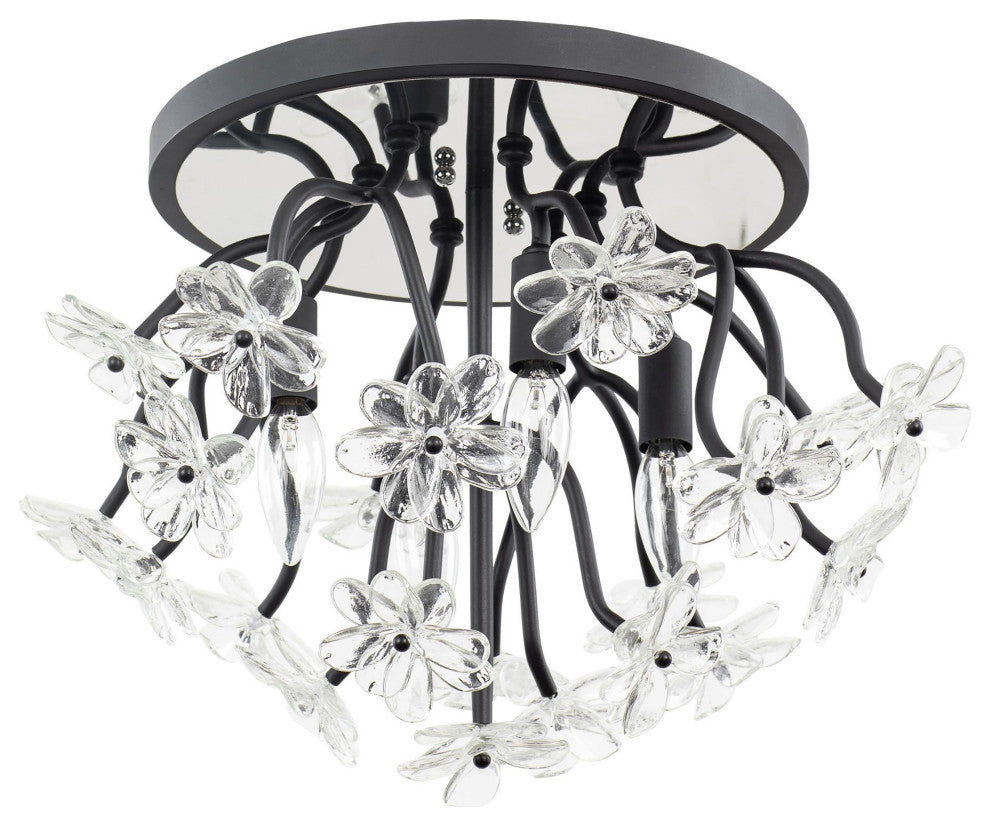 Wildflower 4-Lt Semi-Flush - Matte Black