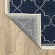 Martinique Simple Lattice Navy/ Ivory Indoor/Outdoor Area Rug, 6'7"x9'6"