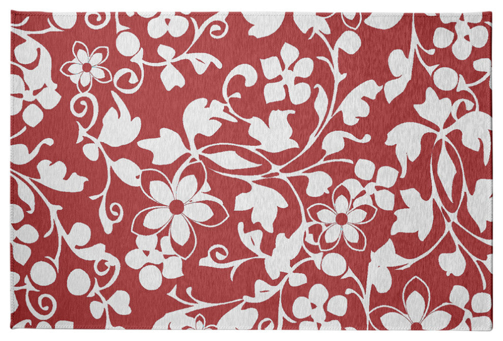 Evelyn Spring Chenille Rug, Ligonberry Red, 4'x6'