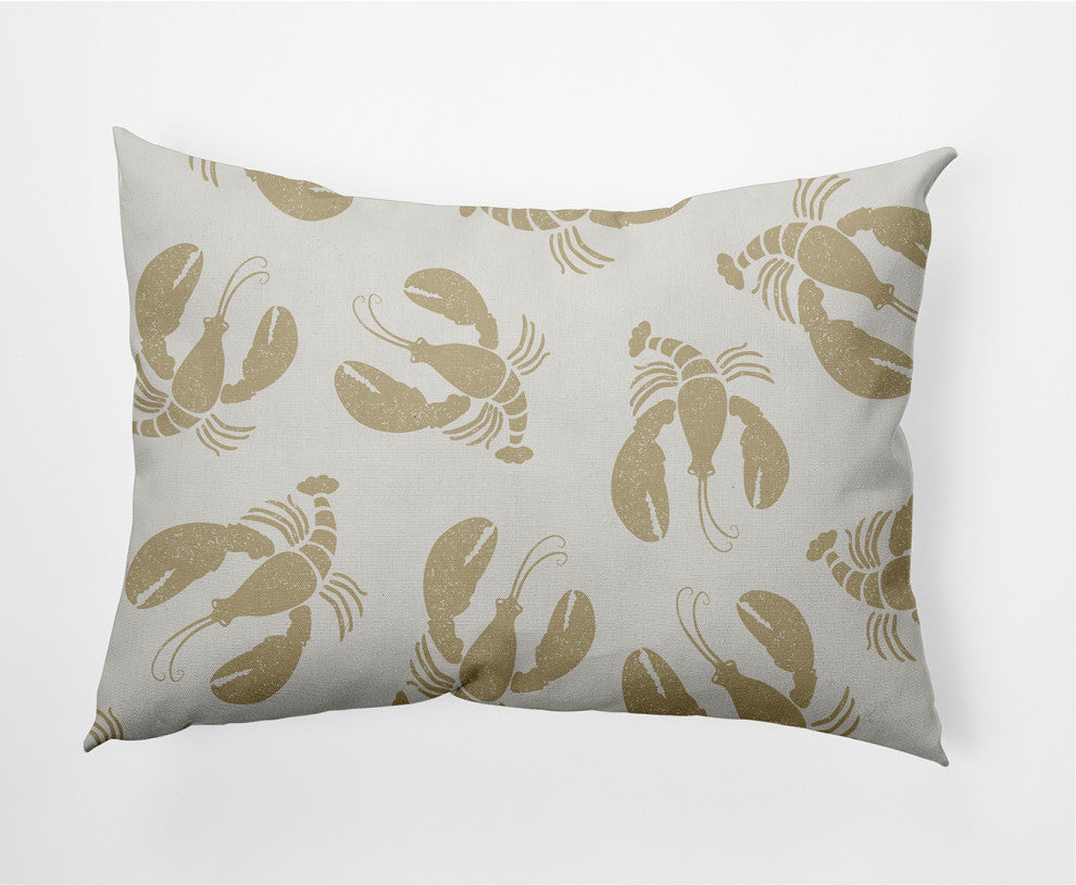 14x20" Lobster Fest Nautical Decorative Indoor Pillow, Taupe