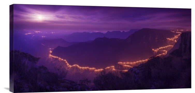 "Lights Of The Night" Stretched Canvas Giclee by Raphael Sombrio, 24x12"