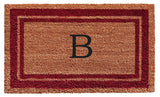 Burgundy Border 18"x30" Monogram Doormat, Letter B