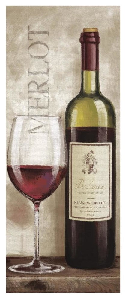 "Wine in Paris V" Digital Paper Print by Janelle Penner, 14"x32"