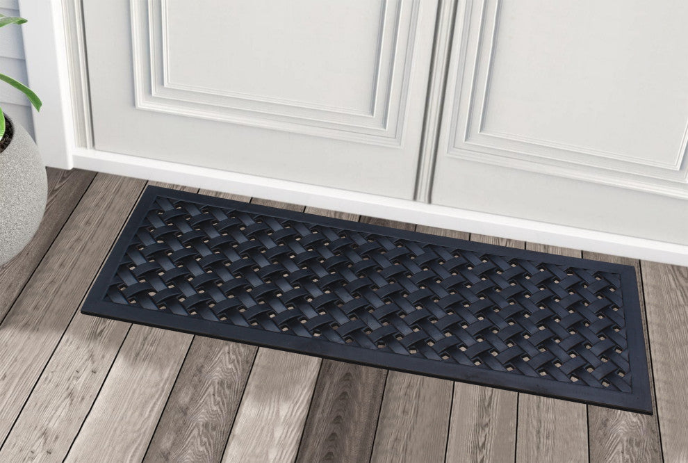 A1HC Heavy Weight Albertina Indoor/Outdoor Durable Rubber Doormat 18"X48", Black