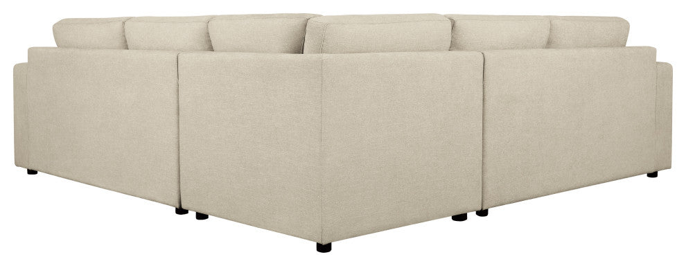 Elizabeth Stain-Resistant Fabric 3 Piece Sectional, Sand