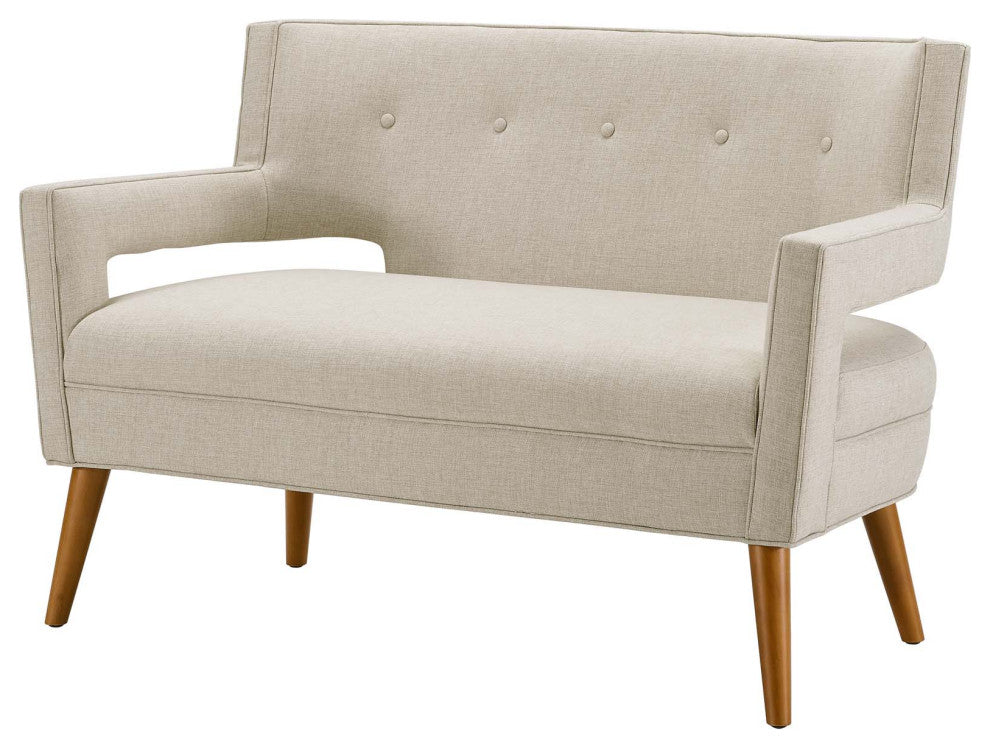 Armchair and Loveseat Sofa Set, Fabric, Beige, Modern, Living Lounge Hospitality