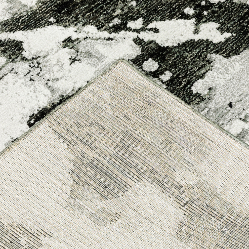 Elements Misty Shadows Charcoal/White Area Rug, 1'10"x3'2"