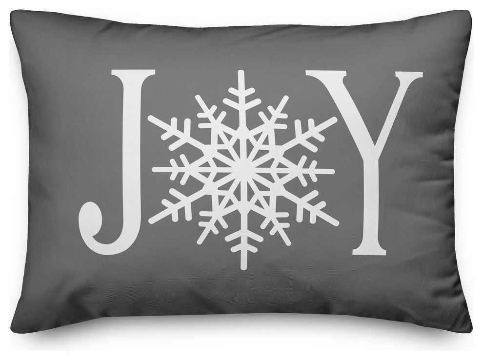 Joy Snowflake 14"x20" Throw Pillow Cover