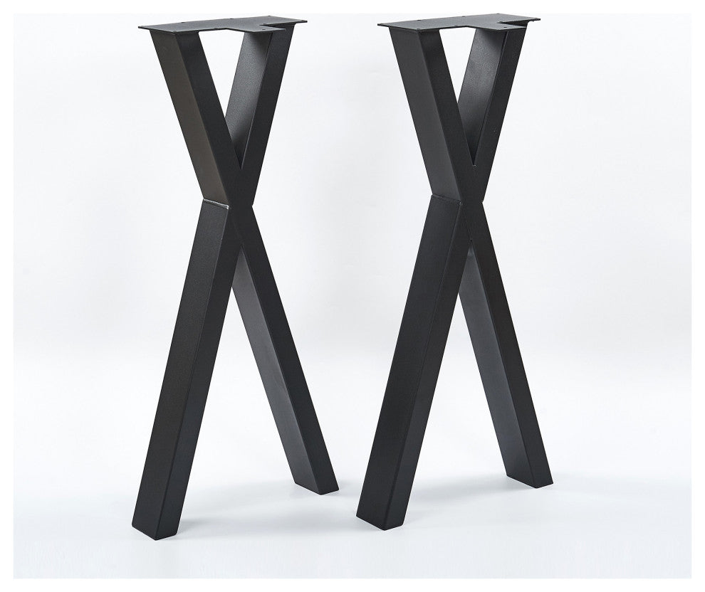 X-Type Furniture Metal Table Leg for DIY, Black, 32''