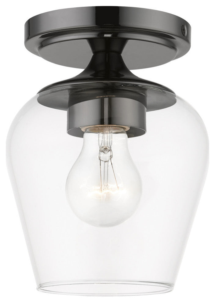 Willow 1 Light Black Chrome Flush Mount