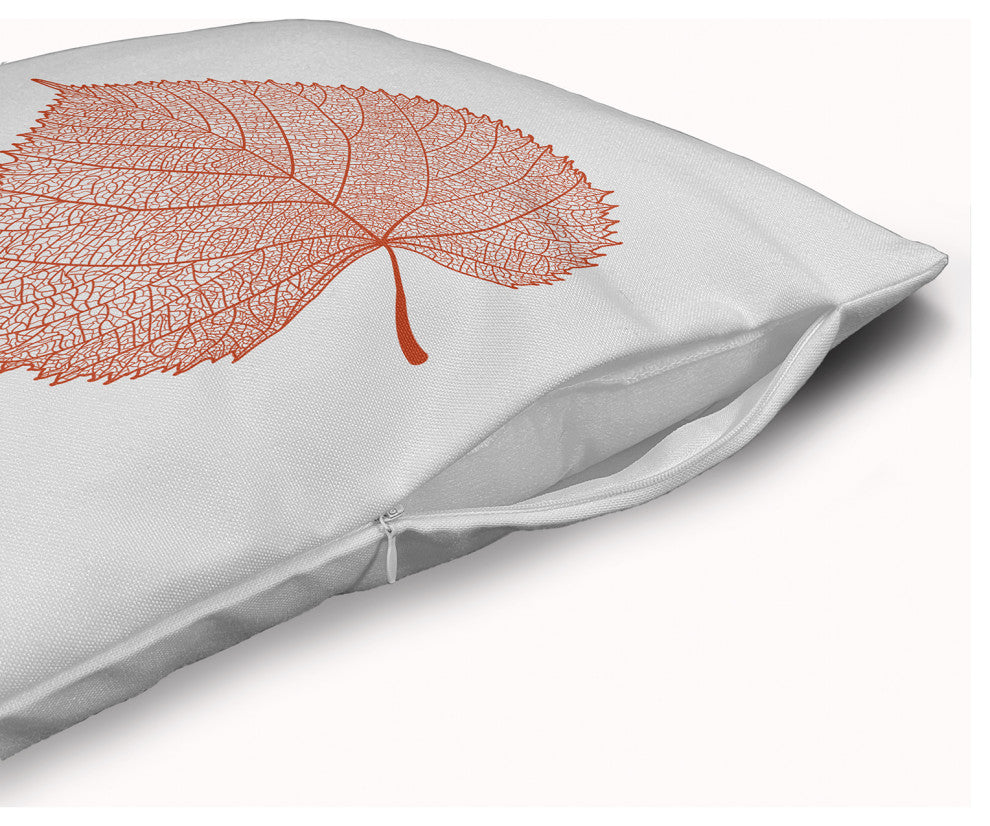 Leaf Study Accent Pillow With Removable Insert, Harvest Orange, 20"x20"