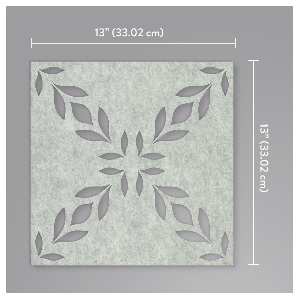 White Botanical Trellis Acoustical Peel & Stick Tiles