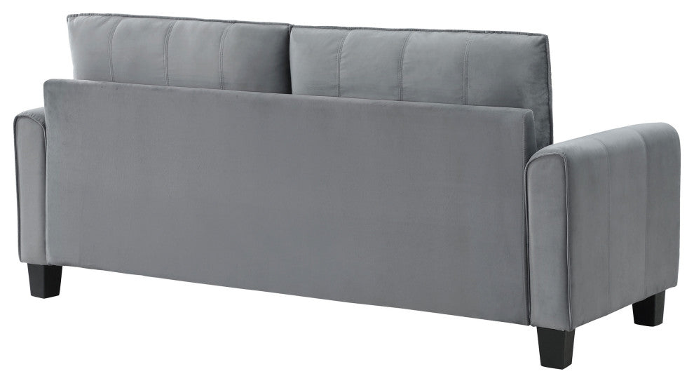 Davis Upholstered Rolled Arm Sofa Grey