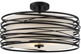 Spiral 3-Light Semi-Flush Mount, Mystic Black