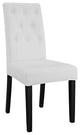 White Confer Dining Side Chair Vinyl Set of 2