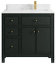 Sonoma 36 Right Offset Bath Vanity in Dark Forest Green with 1.5"  Empira