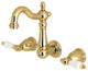 Kingston Brass 8" Center Wall Mount Bathroom Faucet, Polished Brass