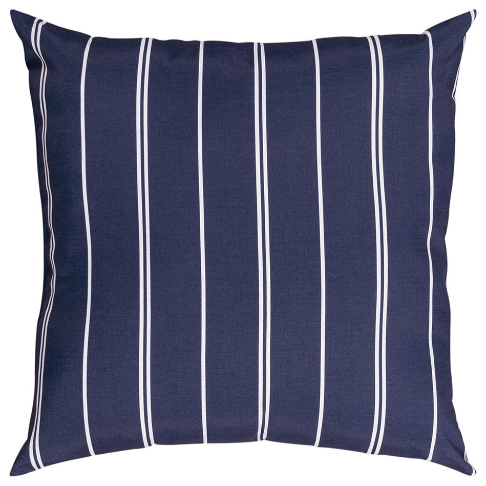 Navy Blue Pin Striped Indoor Outdoor Throw Pillow