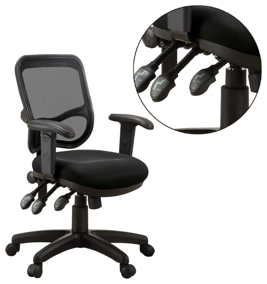 Adjustable Height Office Chair, Black