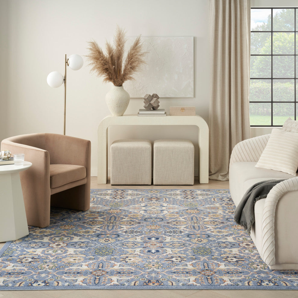 Nourison Allur 6'' x 9'' Light Blue Bohemian Indoor Area Rug