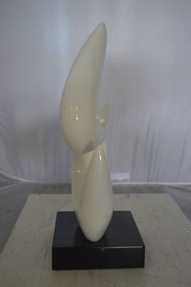 Modern Art White Boomerang Statue made of Resin -  Size: 13"L x 8"W x 23"H.
