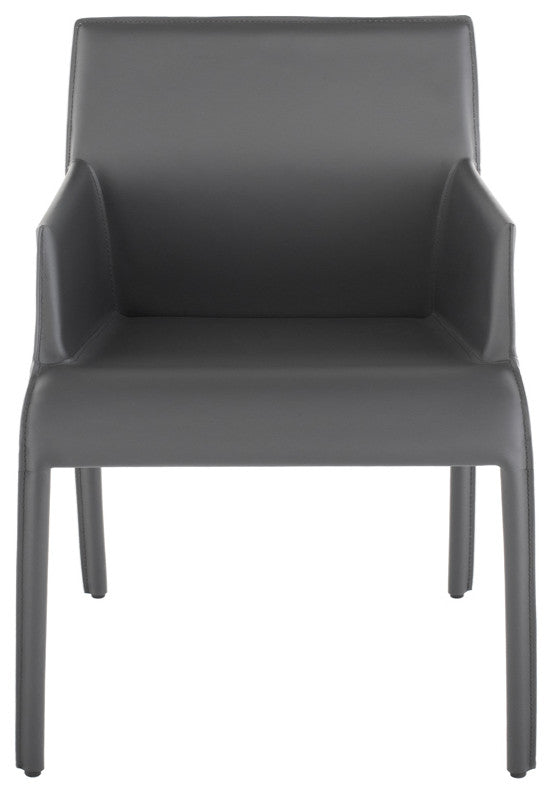 Delphine Dark Grey Leather Dining Chair, HGND218