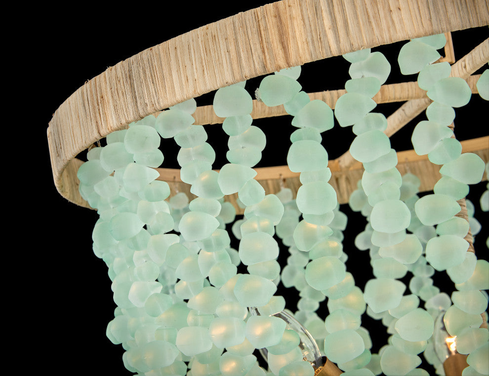 Fredrick Ramond Dune Medium Single Tier, Burnished Gold With Blue Sea Glass