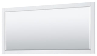 Avery 72, Double Vanity, White, White Marble Top, Square Sinks, 70, Mirror