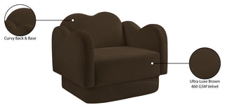 Bloom Upholstered Chair, Brown, Velvet