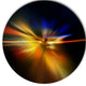 Explosion Of Light In Black, Abstract Digital Art Round Wall Art, 36"