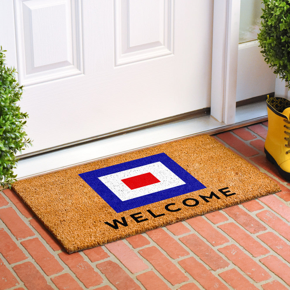Calloway Mills Nautical Personalized Doormat, Letter W