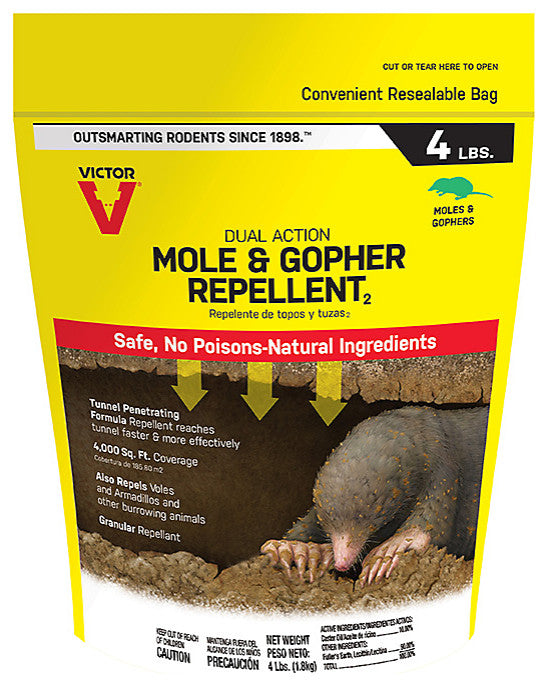 Victor M7001-1 Dual-Action Mole & Gopher Repellent, 4 Lb