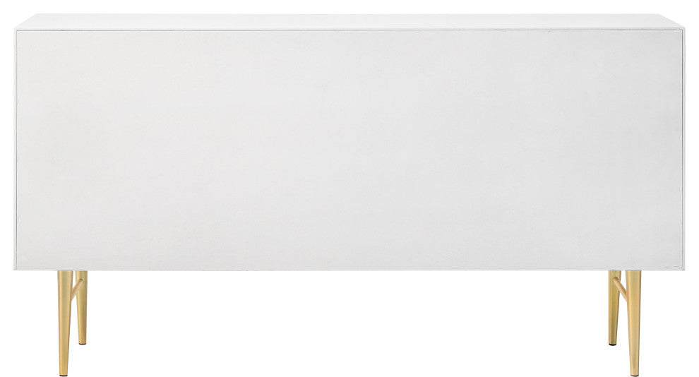 Modernist Medium Gloss Finish Dresser, Brushed Gold