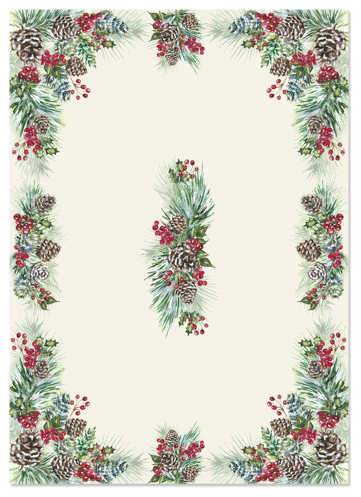 Laural Home Winter Garland 70" X 84" Tablecloth