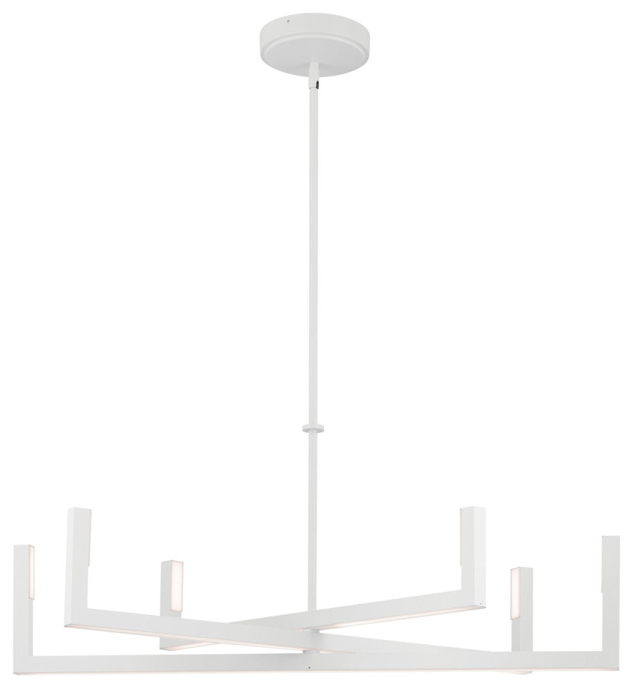 Priam 43.75" 6 Light LED Chandelier, White