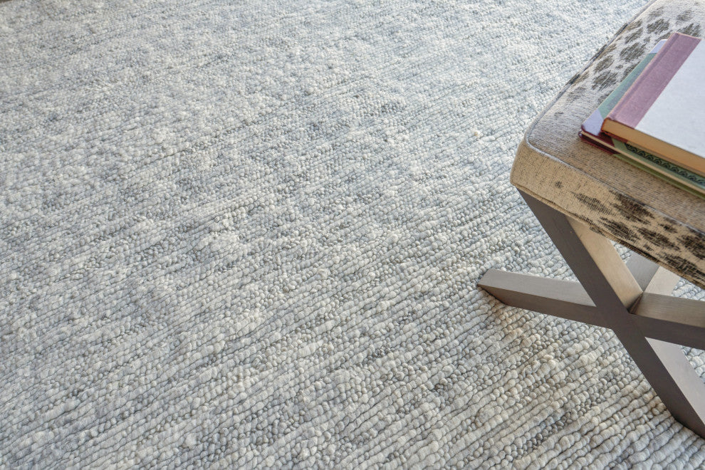 Borelli Handmade Hand Loomed Wool Silver Area Rug