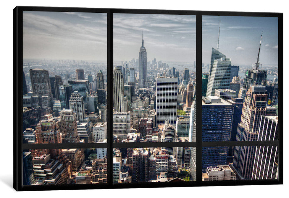 New York City Skyline Window View by Unknown Artist