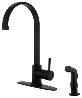Gourmetier Single-Handle Kitchen Faucet With Side Sprayer, Matte Black