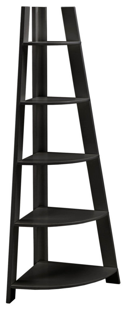 Johanna Corner Ladder Bookcase, Black