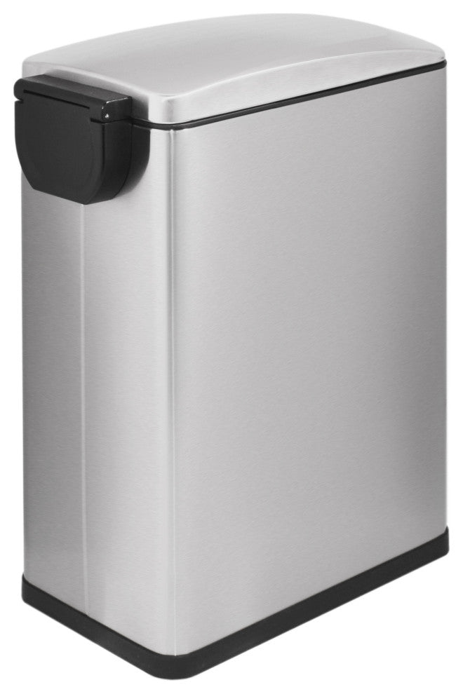 2.6 Gal Fingerprint Free Stainless Steel Slim Rectangular Step-on Trash Can