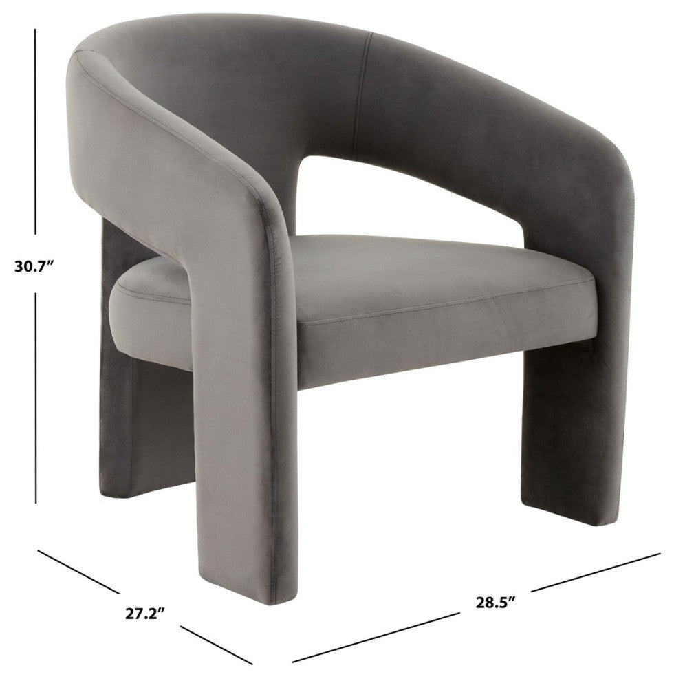Safavieh Couture Roseanna Modern Accent Chair, Dark Grey