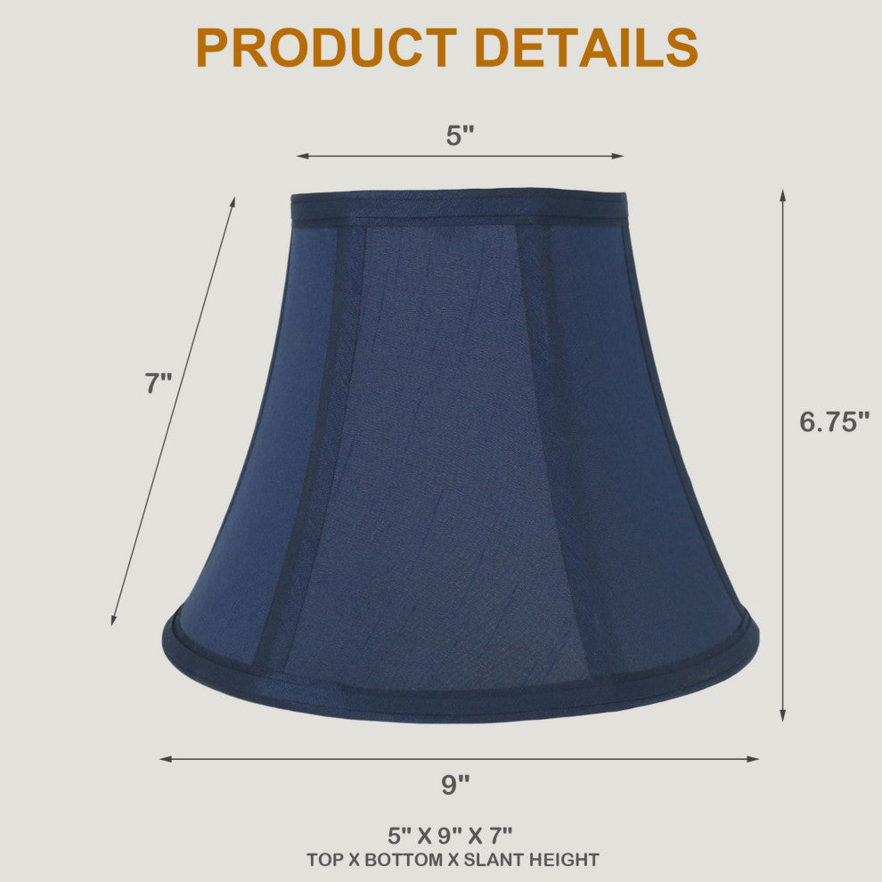 Bell Lamp Shade, 5x9x7", Navy Blue, Single