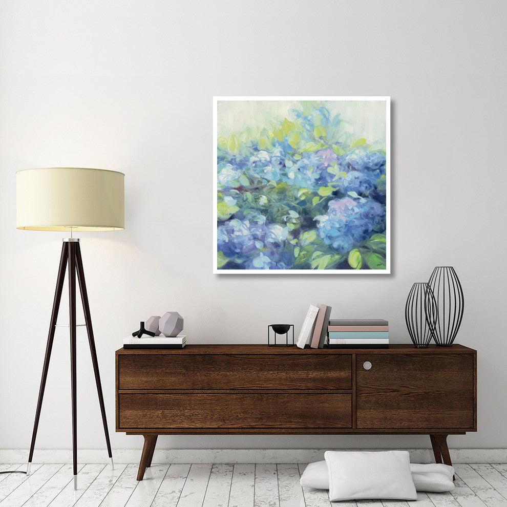 "Bright Hydrangea II" Digital Paper Print by Julia Purinton, 42"x42"