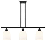 Ballston-Bella 3-Light 36" Stem Island Light, Matte Black, Gloss White