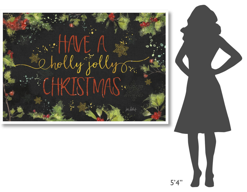 "Christmas Sentiments I Black" Digital Paper Print by Katie Pertiet, 62"x42"
