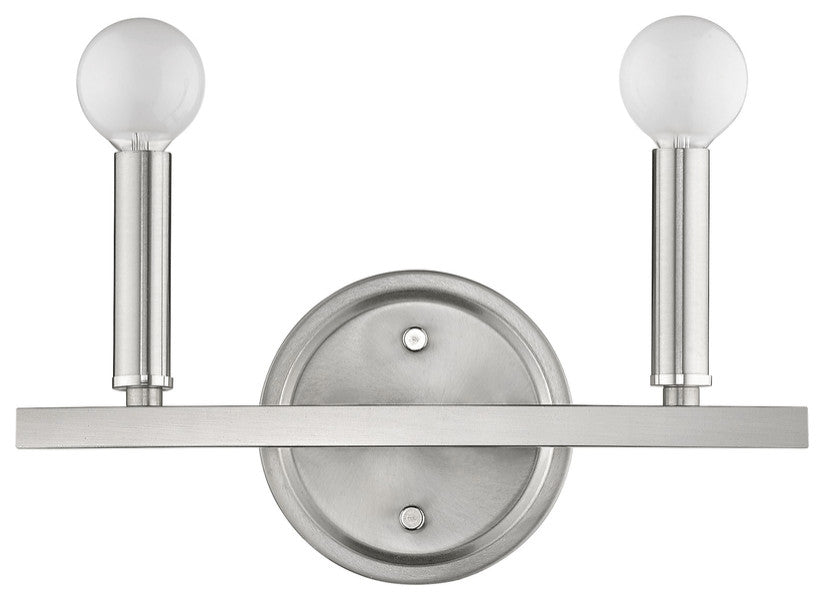 Two Light Silver Wall Sconce