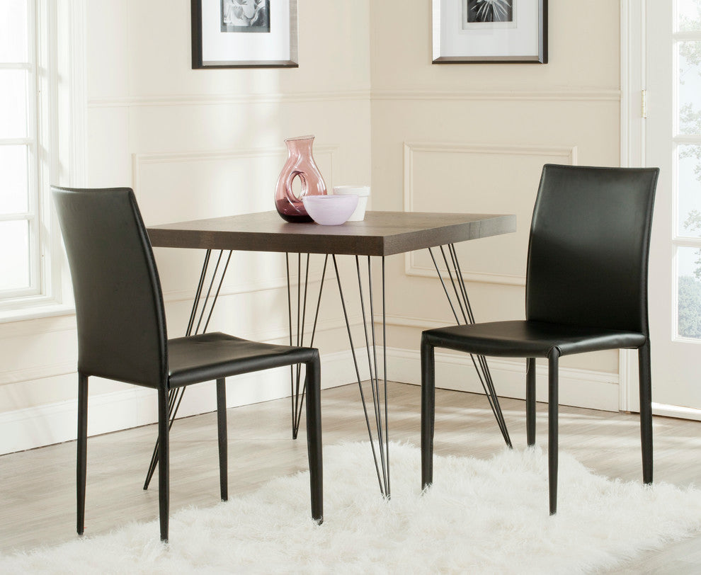 Safavieh Karna Dining Chairs, Set of 2, Black Leather